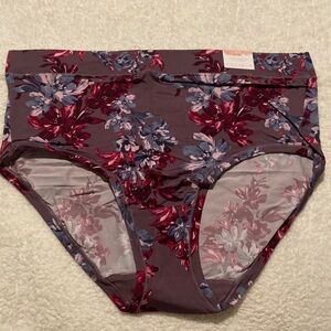 NWT Cacique Lane Bryant Purple Arctic Dusk Floral Comfort Bliss Full Brief